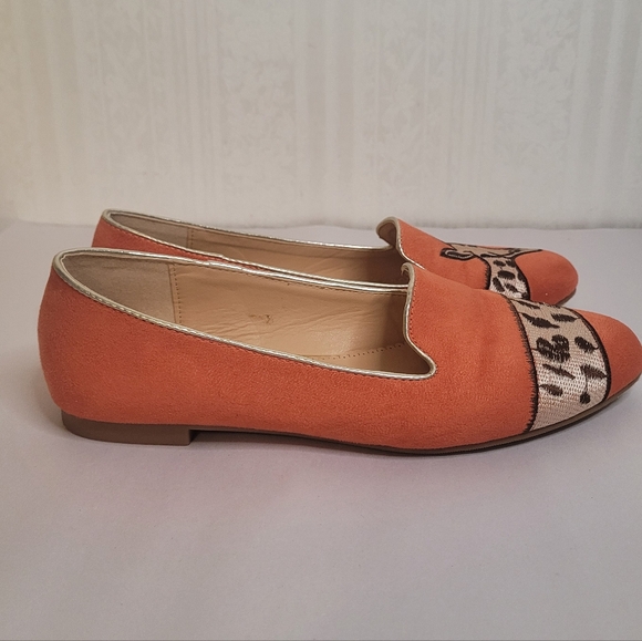 C Wonder Orange Giraffe Ballet Flats Size 7.5 - Picture 2 of 10
